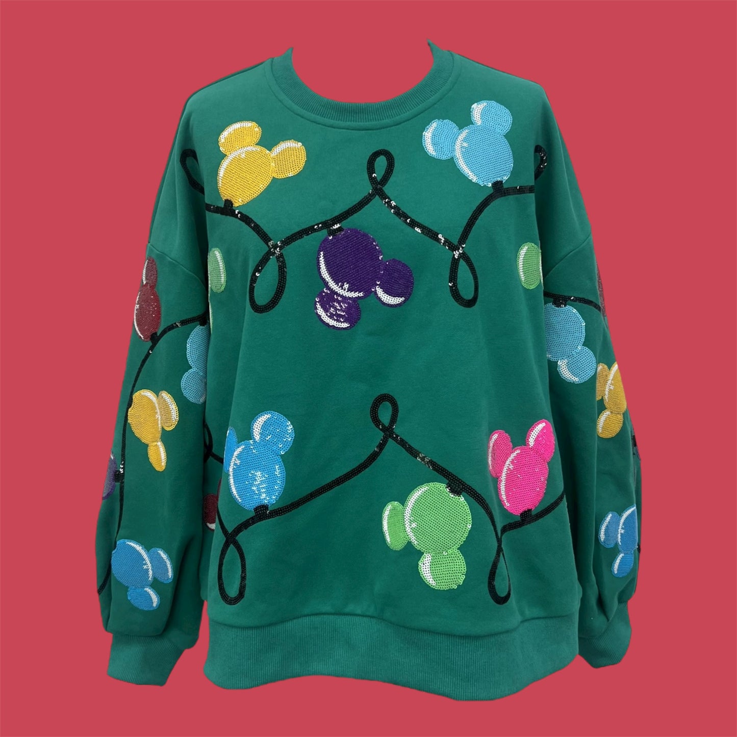 Christmas Mickey Sequin Lights Sweatshirt (Ready to Ship)