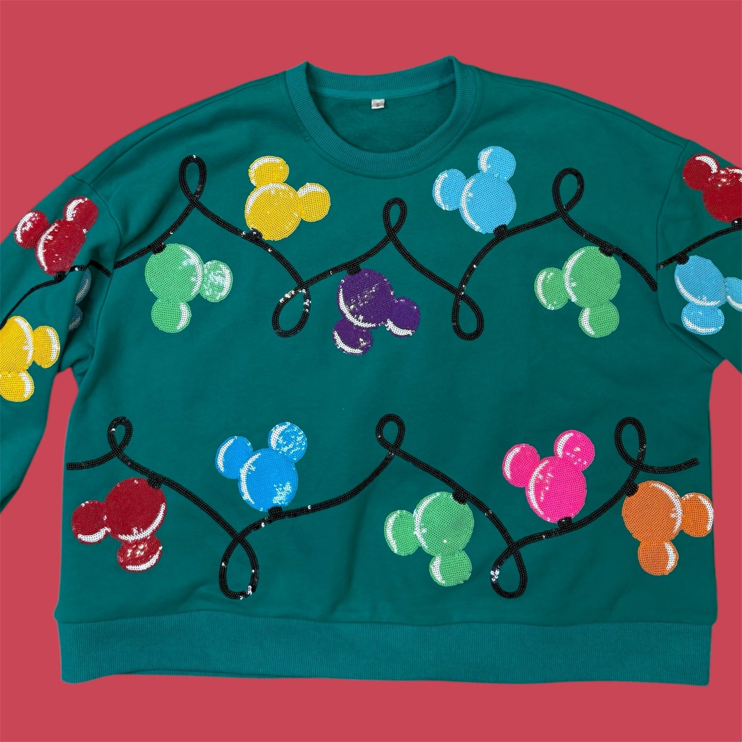 Christmas Mickey Sequin Lights Sweatshirt (Ready to Ship)